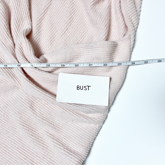 Free People Cozy With You Surplice Pullover Sweater XS lightweight pastel ribbed - Picture 11 of 13